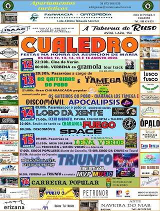 Fechas, información, programa, cartel, imágenes, mapa y ubicación de Virxe da Asunción (2026) en Cualedro