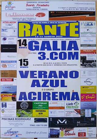 Fechas, información, programa, cartel, imágenes, mapa y ubicación de Virxe da Asunción de Rante  en  San Cibrao das Viñas