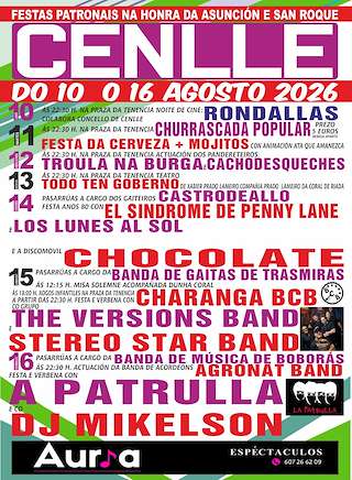 Fechas, información, programa, cartel, imágenes, mapa y ubicación de Virxe da Asunción e San Roque  (2026) en Cenlle