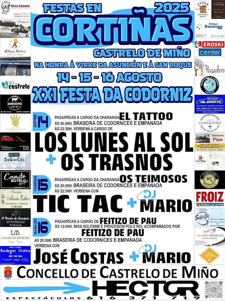 Virxe da Asunción e San Roque - XXI Festa da Codorniz en Castrelo de Miño