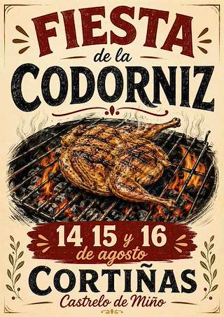 Fechas, información, programa, cartel, imágenes, mapa y ubicación de Virxe da Asunción e San Roque - XXII Festa da Codorniz (2026) en Castrelo de Miño