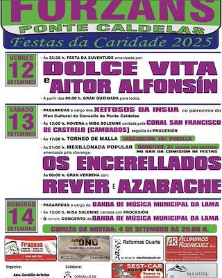Fechas, información, programa, cartel, imágenes, mapa y ubicación de Virxe da Caridade de Forzáns  en  Ponte Caldelas