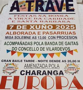 Fechas, información, programa, cartel, imágenes, mapa y ubicación de Virxe da Caridade e Santa Bárbara de A Trave  en  Vilardevós