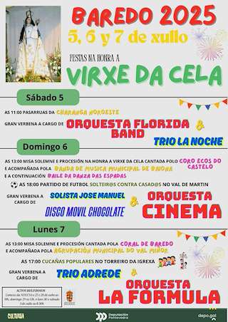 Fechas, información, programa, cartel, imágenes, mapa y ubicación de Virxe da Cela de Baredo   en  Baiona