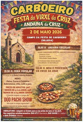 Fechas, información, programa, cartel, imágenes, mapa y ubicación de Virxe da Cruz de Carboeiro (2026)  en  Silleda