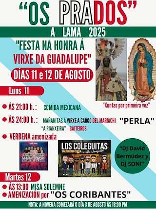 Fechas, información, programa, cartel, imágenes, mapa y ubicación de Virxe da Guadalupe de Os Prados  en  A Lama