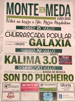 Fechas, información, programa, cartel, imágenes, mapa y ubicación de Virxe da Magdalena de Monte de Meda  en  Lugo