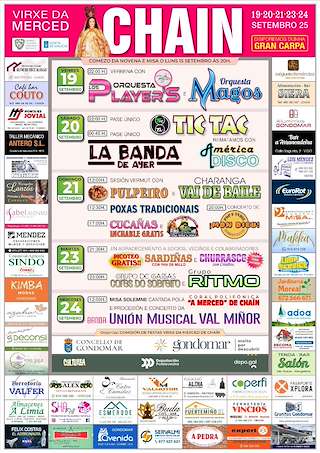 Fechas, información, programa, cartel, imágenes, mapa y ubicación de Virxe da Merced de Chaín  en  Gondomar