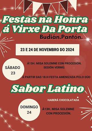 Fechas, información, programa, cartel, imágenes, mapa y ubicación de Virxe da Porta de Budián  en  Pantón