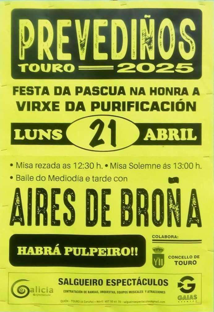 Virxe da Purificación de Prevediños (2025) en Touro