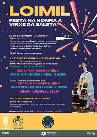 Fechas, información, programa, cartel, imágenes, mapa y ubicación de Virxe da Saleta de Loimil  en  A Estrada