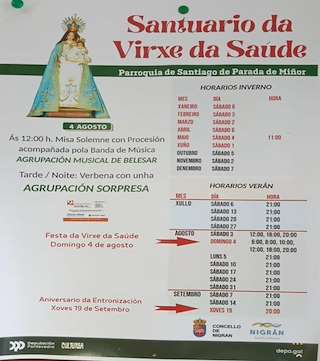 Fechas, información, programa, cartel, imágenes, mapa y ubicación de Virxe da Saúde de parada de Miñor (2026)  en  Nigrán