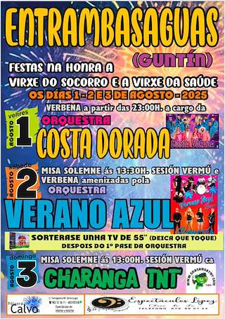 Fechas, información, programa, cartel, imágenes, mapa y ubicación de Virxe da Saúde e Virxe do Socorro de Entrambasaugas  en  Guntín