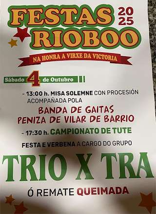 Fechas, información, programa, cartel, imágenes, mapa y ubicación de Virxe da Victoria de Riobó (2025)  en  Vilar de Barrio