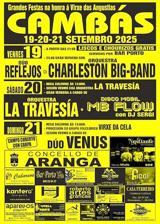 Fechas, información, programa, cartel, imágenes, mapa y ubicación de Virxe das Angustias de Cambás  en  Aranga