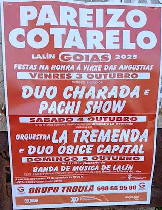 Fechas, información, programa, cartel, imágenes, mapa y ubicación de Virxe das Angustias de Pareizo y Cotarelo  (2025)  en  Lalín