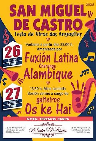 Fechas, información, programa, cartel, imágenes, mapa y ubicación de Virxe das Angustias de San Miguel de Castro  en  A Estrada