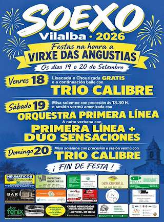 Fechas, información, programa, cartel, imágenes, mapa y ubicación de Virxe das Angustias de Soexo (2026) en Vilalba