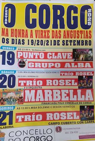 Fechas, información, programa, cartel, imágenes, mapa y ubicación de Virxe das Angustias  en  O Corgo