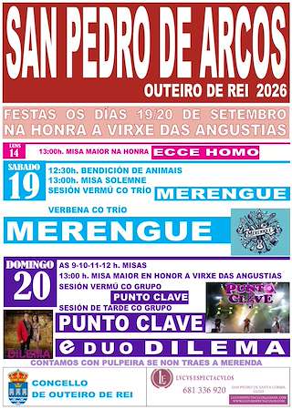 Fechas, información, programa, cartel, imágenes, mapa y ubicación de Virxe das Angustias y Ecce Homo de San Pedro de Arcos (2026) en Outeiro de Rei