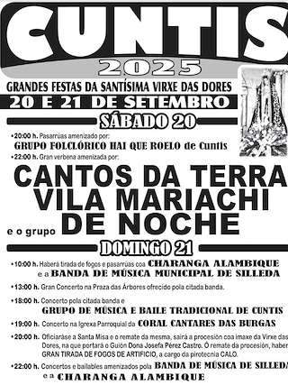 Fechas, información, programa, cartel, imágenes, mapa y ubicación de Virxe das Dores  en  Cuntis