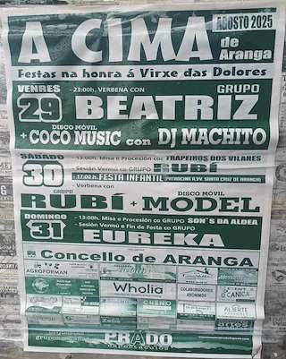 Fechas, información, programa, cartel, imágenes, mapa y ubicación de Virxe das Dores de A Cima  en  Aranga