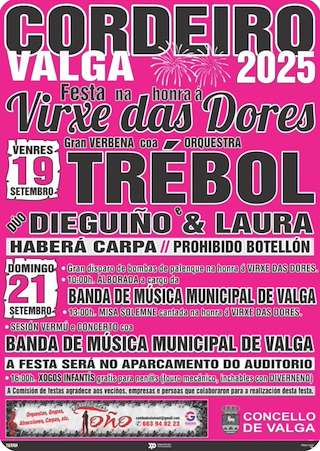 Fechas, información, programa, cartel, imágenes, mapa y ubicación de Virxe das Dores de Cordeiro  en  Valga