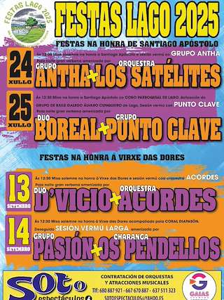 Fechas, información, programa, cartel, imágenes, mapa y ubicación de Virxe das Dores de Lago  en  Valdoviño