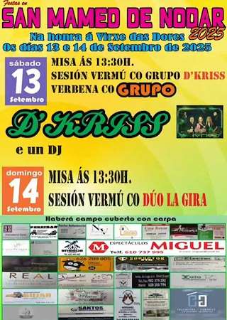 Fechas, información, programa, cartel, imágenes, mapa y ubicación de Virxe das Dores de Nodar  en  Friol