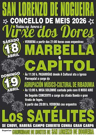 Fechas, información, programa, cartel, imágenes, mapa y ubicación de Virxe das Dores de San Lorenzo de Nogueira (2026) en Meis