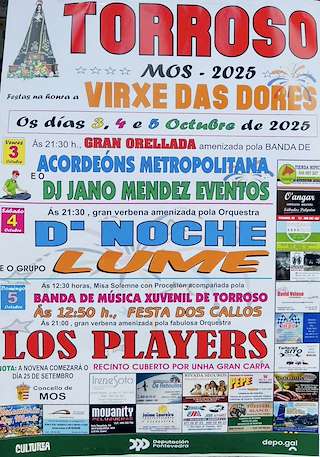 Fechas, información, programa, cartel, imágenes, mapa y ubicación de Virxe das Dores de Torroso (2025)  en  Mos