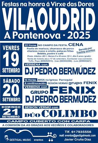 Fechas, información, programa, cartel, imágenes, mapa y ubicación de Virxe das Dores de Vilaoudriz  en  A Pontenova