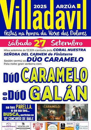 Fechas, información, programa, cartel, imágenes, mapa y ubicación de Virxe das Dores de Villadavil (2025)  en  Arzúa
