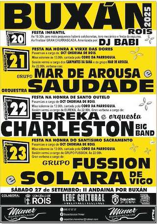 Fechas, información, programa, cartel, imágenes, mapa y ubicación de Virxe das Dores, San Outelo e o Santísimo Sacramento de Buxán  en  Rois