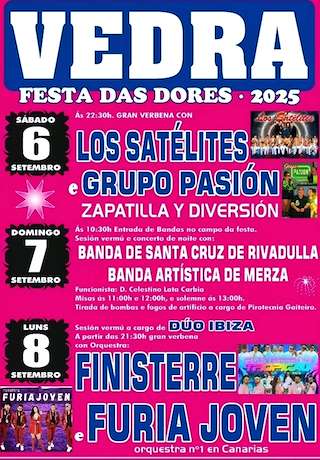 Fechas, información, programa, cartel, imágenes, mapa y ubicación de Virxe das Dores  en  Vedra