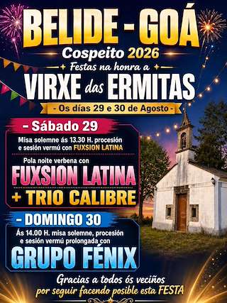Fechas, información, programa, cartel, imágenes, mapa y ubicación de Virxe das Ermitas de Goá (2026)  en  Cospeito
