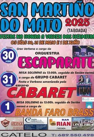 Fechas, información, programa, cartel, imágenes, mapa y ubicación de Virxe das Hermitas de San Martiño do Mato  en  Taboada