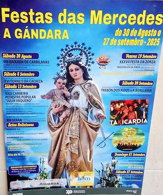 Fechas, información, programa, cartel, imágenes, mapa y ubicación de Virxe das Mercedes da Gándara (2025)  en  A Guarda