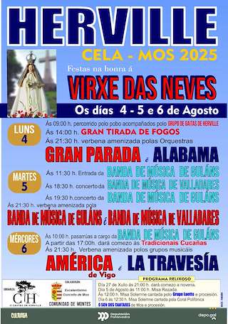 Fechas, información, programa, cartel, imágenes, mapa y ubicación de Virxe das Neves de Herville  en  Mos
