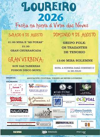 Fechas, información, programa, cartel, imágenes, mapa y ubicación de Virxe das Neves de Loureiro (2026)  en  Cerdedo Cotobade