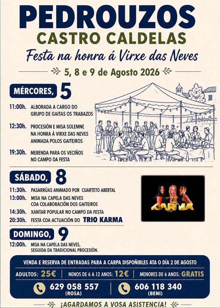 Virxe das Neves de Pedrouzos (2026) en O Castro de Caldelas