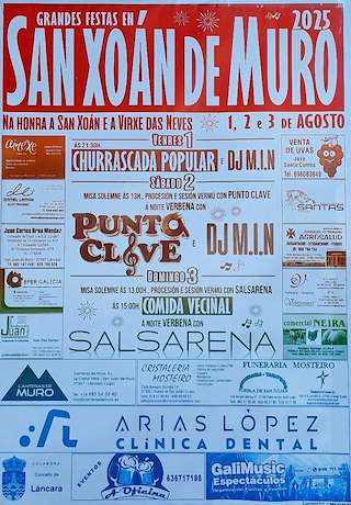 Fechas, información, programa, cartel, imágenes, mapa y ubicación de Virxe das Neves e San Xoán de Muro  en  Láncara