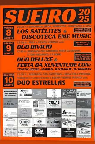 Fechas, información, programa, cartel, imágenes, mapa y ubicación de Virxe das Neves e Santísimo Sacramento de Sueiro  en  Culleredo