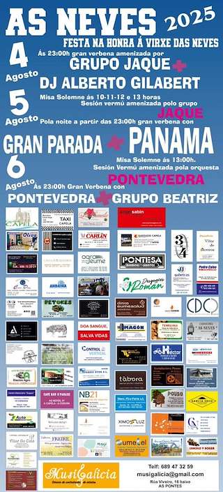 Fechas, información, programa, cartel, imágenes, mapa y ubicación de Virxe das Neves