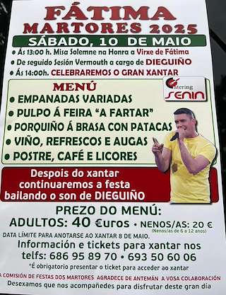 Fechas, información, programa, cartel, imágenes, mapa y ubicación de Virxe de Fátima de Martores   en  Valga