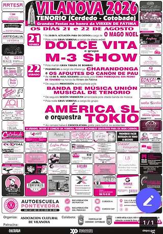 Fechas, información, programa, cartel, imágenes, mapa y ubicación de Virxe de Fátima de Vilanova (2026)  en  Cerdedo Cotobade