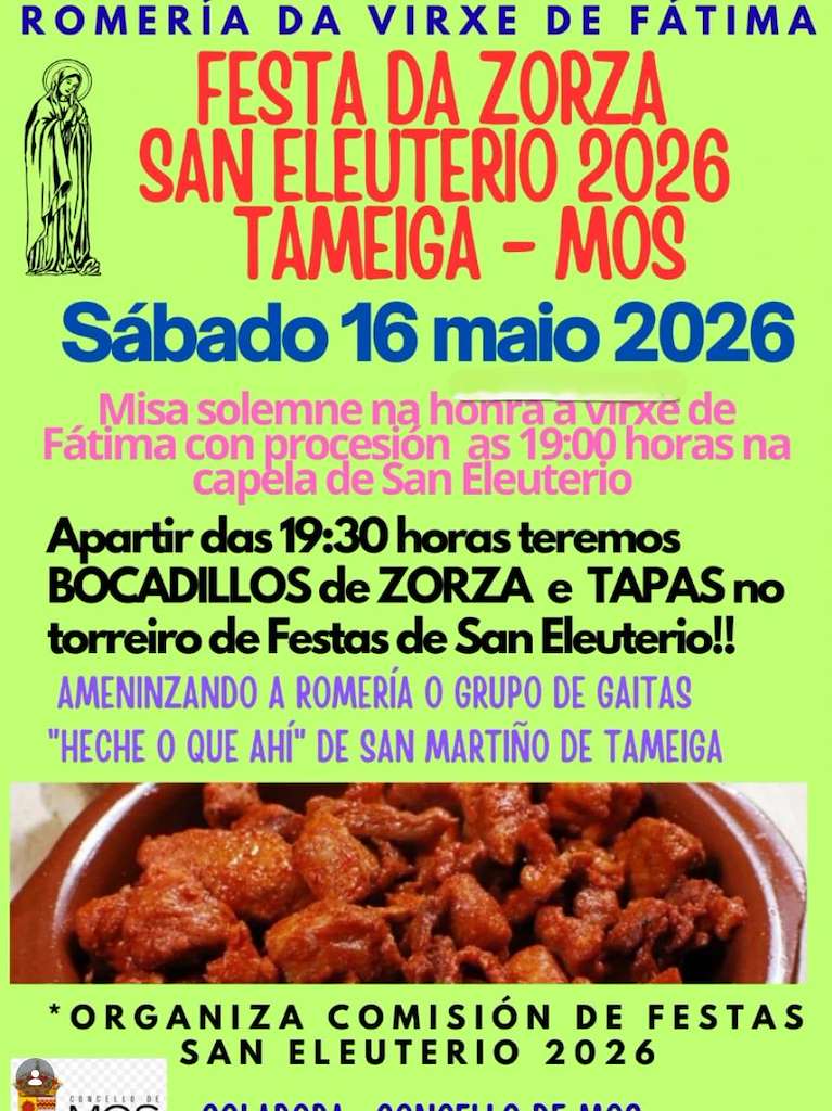 Virxe de Fátima e Festa da Zorza de San Eleuterio (2026) en Mos