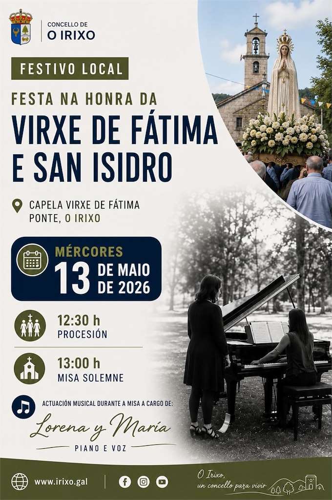 Virxe de Fátima e San Isidro en O Irixo