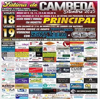 Fechas, información, programa, cartel, imágenes, mapa y ubicación de Virxe de Fátima e Virxe do Carmen de Cambeda  en  Vimianzo