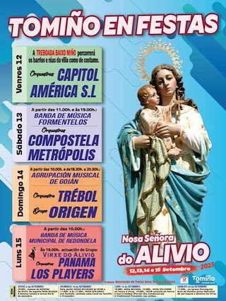 Fechas, información, programa, cartel, imágenes, mapa y ubicación de Virxe do Alivio  en  Tomiño